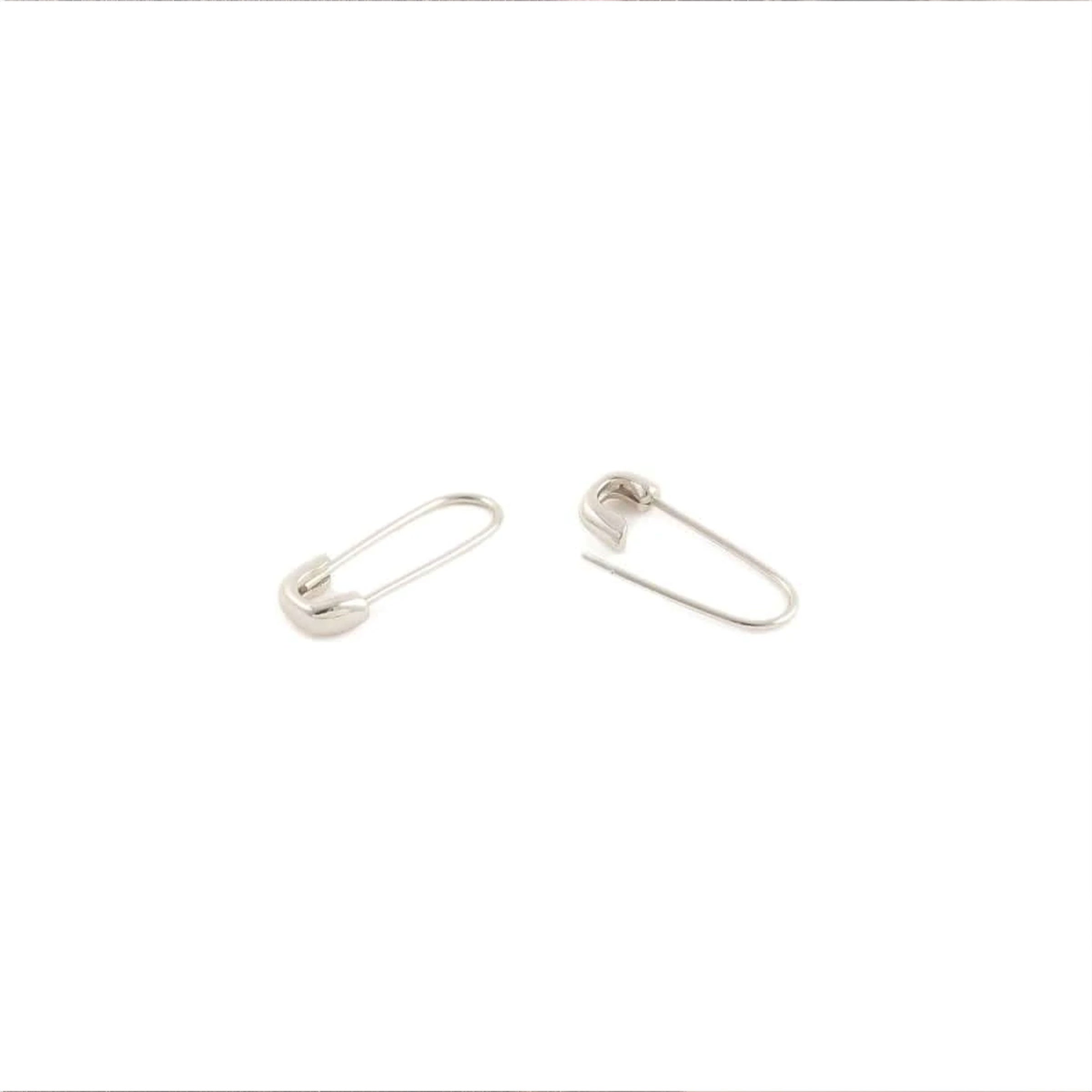Safety Pin Hoop Earrings | Silver Earrings | Boma Jewelry